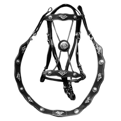 EquiElite™ PU Leather Horse Halter & Lead Rope Set – Premium Comfort, Total Control